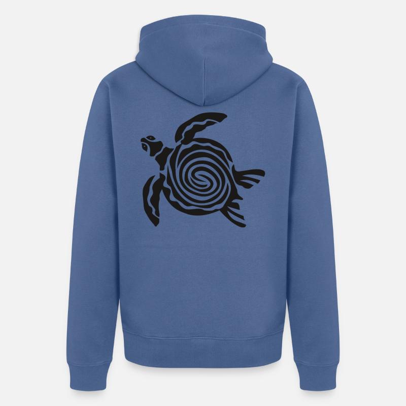 Cool gestylte Schildkroete - Unisex Premium Bio Zip Hoodie - Taubenblau