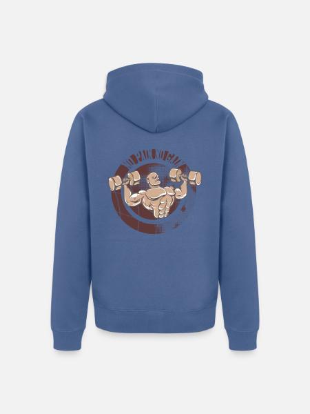 No pain no gain - Unisex Premium Organic Zip Hoodie - stone blue
