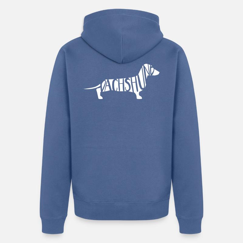 Teckel Teckel - blanc - Veste à capuche bio Premium Unisexe - bleu pigeon