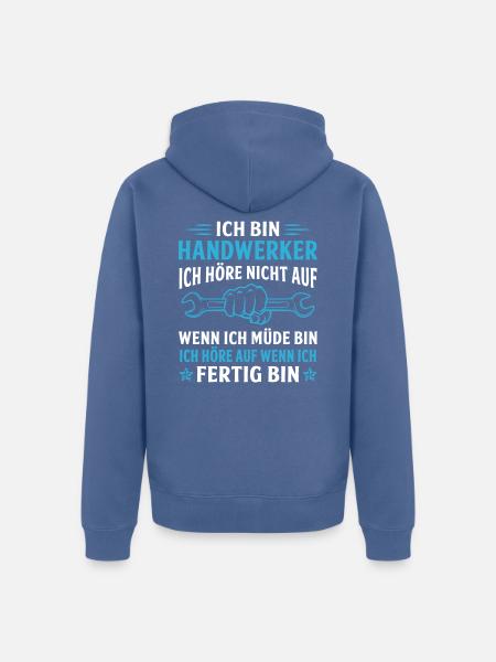 ich bin handwerker - Unisex Premium Bio Zip Hoodie - Taubenblau