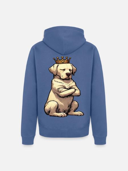 Labrador Labradorbesitzer Labradorliebhaber - Unisex Premium Bio Zip Hoodie - Taubenblau