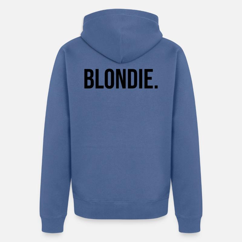 Blondie - blonde - noire - Veste à capuche bio Premium Unisexe - bleu pigeon