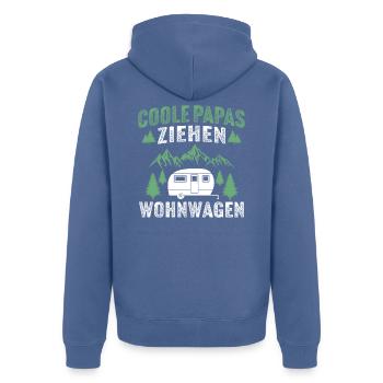 coole papas ziehen wohnwagen - Unisex Premium Bio Zip Hoodie - Taubenblau - Hinten - Nico (187cm)