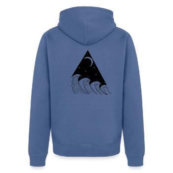 Wave geometric - Veste à capuche bio Premium Unisexe - bleu pigeon - Dos - Nico (187cm)
