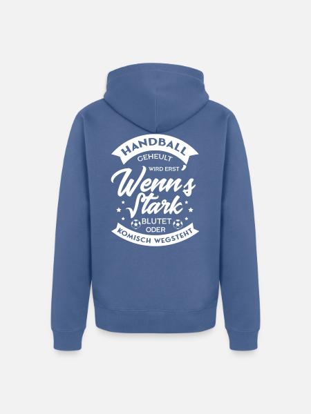 Handball Handballer Handballspieler Spruch - Unisex Premium Bio Zip Hoodie - Taubenblau