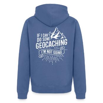 Geocacher Geocaching Geoache gift - Unisex Premium Organic Zip Hoodie - stone blue - Back - Nico (187cm)