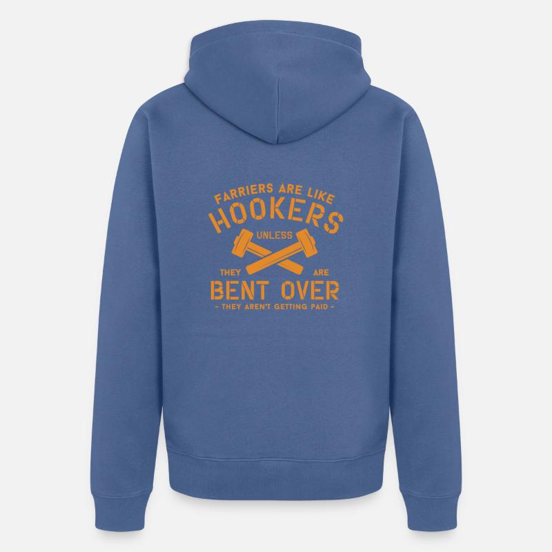 Maréchal-ferrant Forgeron Idée cadeau - Veste à capuche bio Premium Unisexe - bleu pigeon