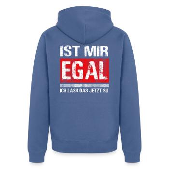 Arbeit Sprüche lustig Bürohumor Arbeiter Kollege - Unisex Premium Bio Zip Hoodie - Taubenblau - Hinten - Nico (187cm)