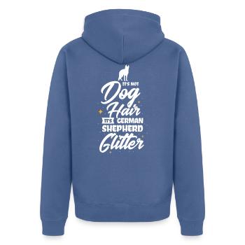 Schäferhund Design für einen Hundebesitzer - Unisex Premium Bio Zip Hoodie - Taubenblau - Hinten - Nico (187cm)