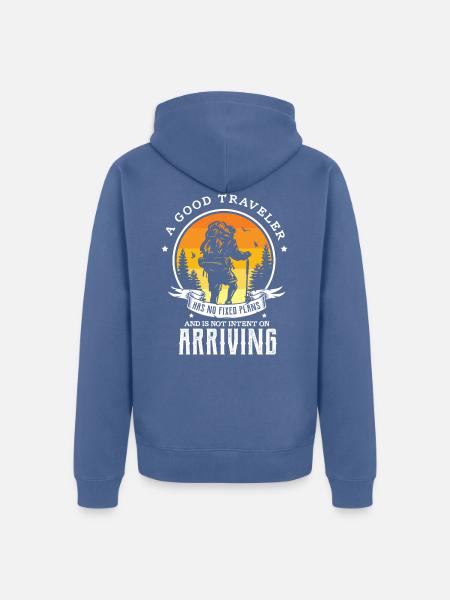 Backpacking Design für einen Backpacker - Unisex Premium Bio Zip Hoodie - Taubenblau