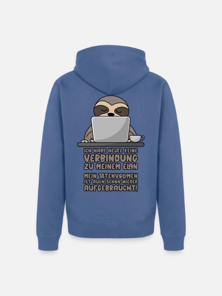 Keine Verbindung zu Elan Tatenvolumen aufgebraucht - Unisex Premium Bio Zip Hoodie - Taubenblau
