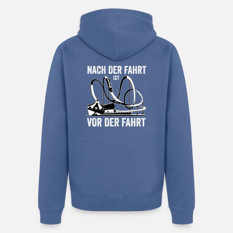Achterbahnsüchtiger Achterbahn Freak Freizeitpark - Unisex Premium Bio Zip Hoodie - Taubenblau