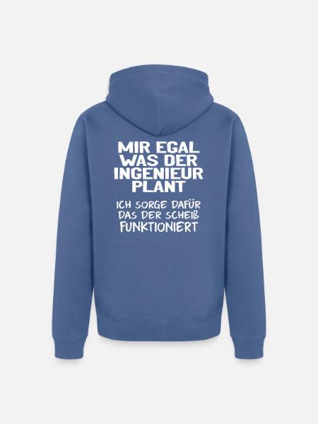 Zerspanungsmechaniker CNC Dreher Fräser - Unisex Premium Bio Zip Hoodie - Taubenblau