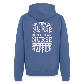 Rente Rentner Pension - Unisex Premium Bio Zip Hoodie - Taubenblau - Hinten - Nico (187cm)