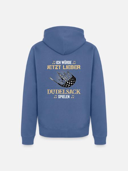 Ich würde jetzt lieber Dudelsack spielen Schotten - Unisex Premium Bio Zip Hoodie - Taubenblau