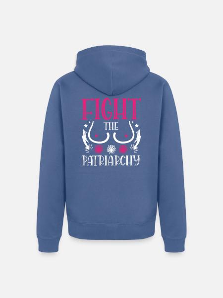 Feminismus bekämpft den Patriarchat - Unisex Premium Bio Zip Hoodie - Taubenblau