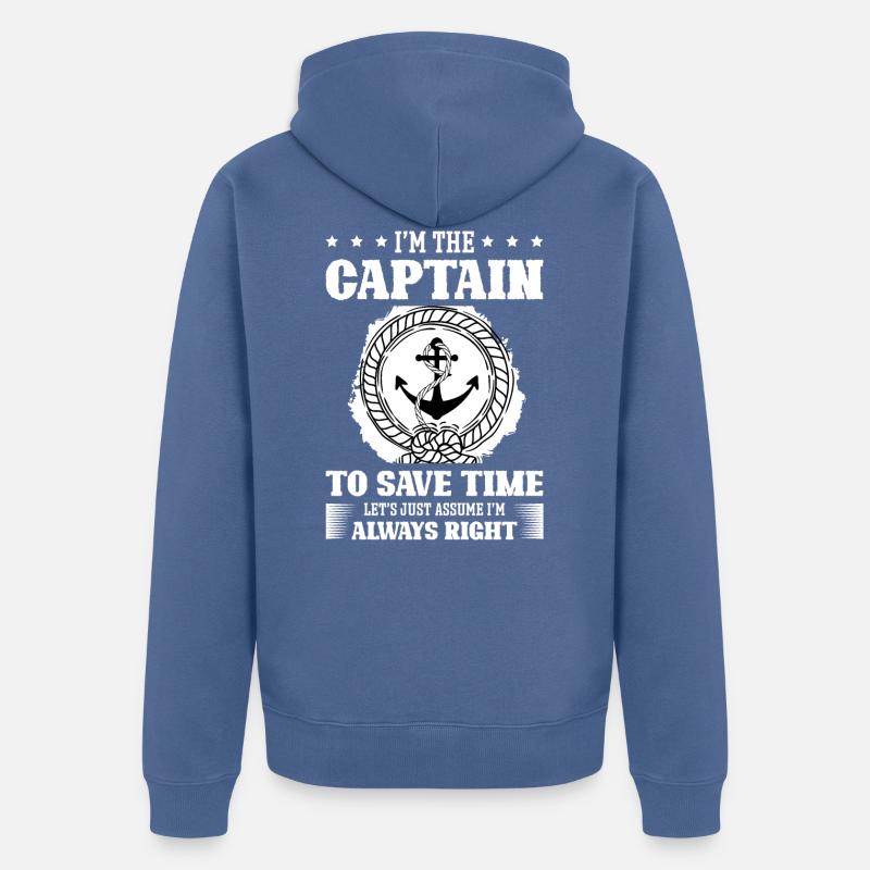 Bootfahren für ein Bootsfächerbootfahren - Unisex Premium Bio Zip Hoodie - Taubenblau