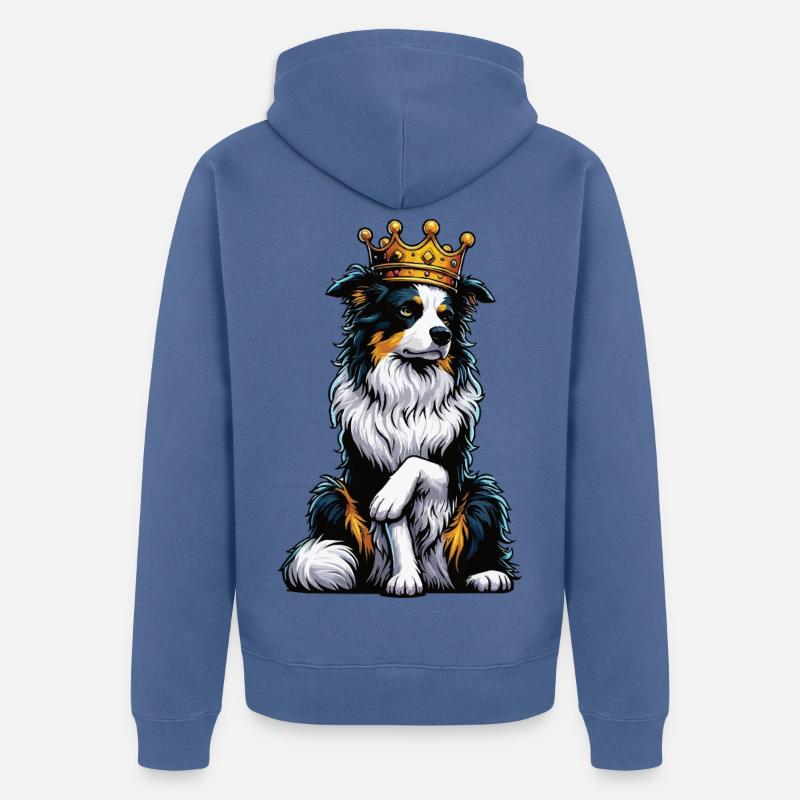 Australian Shepherd Aussie Aussiebesitzer Aussies - Unisex Premium Bio Zip Hoodie - Taubenblau