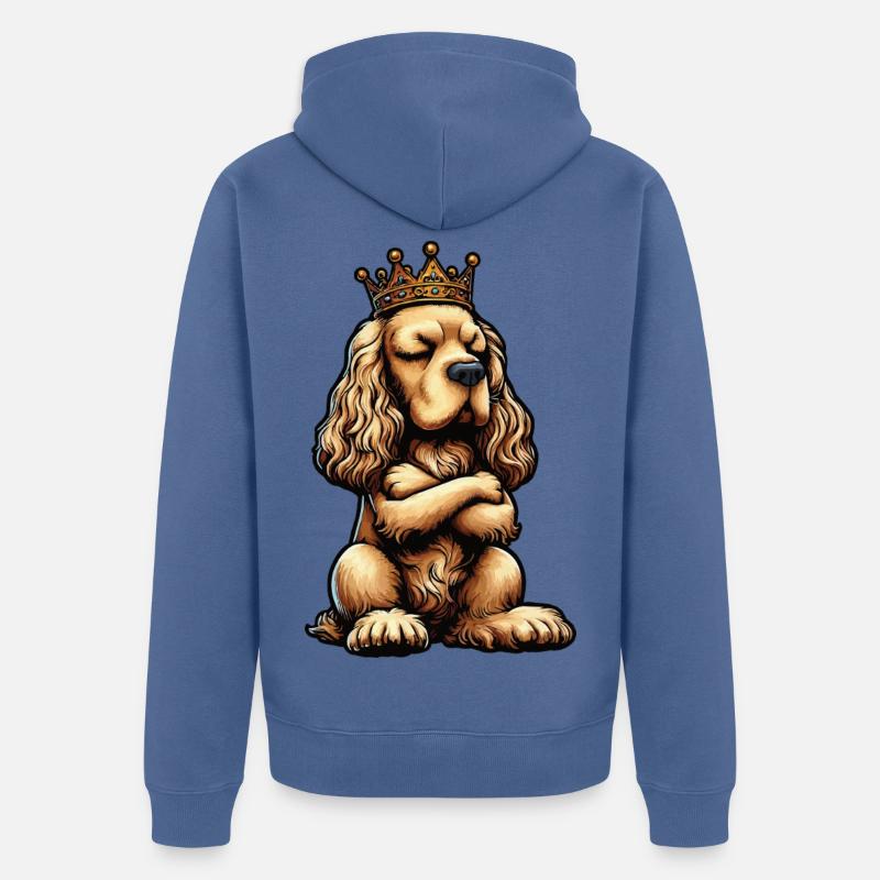 Cocker Spaniel Cockerhund Cocker Spaniel Besitzer - Unisex Premium Bio Zip Hoodie - Taubenblau