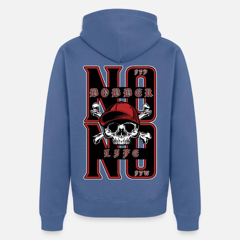 Pas de flotteur, pas de vie - Veste à capuche bio Premium Unisexe - bleu pigeon