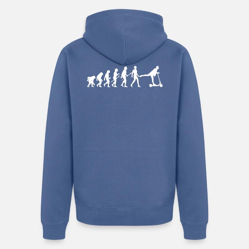 Escooter E-Scooter Evolution - Unisex Premium Organic Zip Hoodie - stone blue