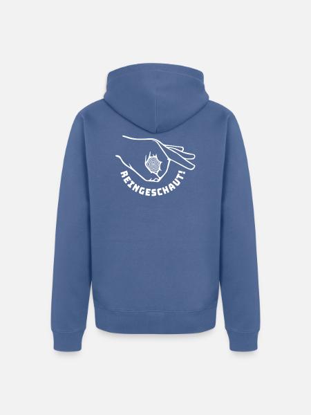 reingeschaut reingeguckt | Klassik Witz - Unisex Premium Bio Zip Hoodie - Taubenblau