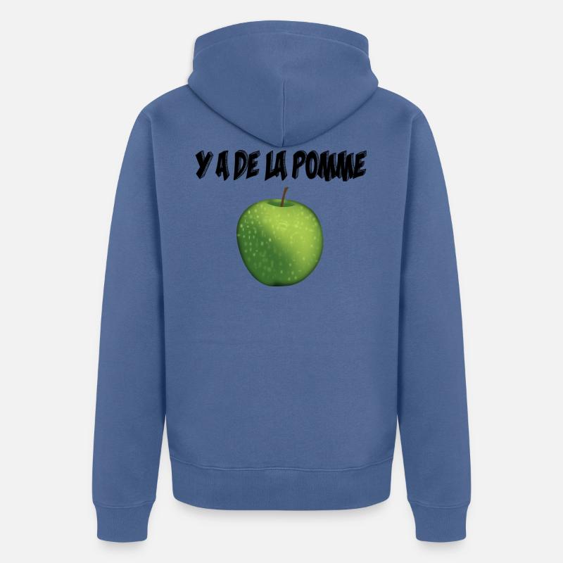 Y a de la pomme ! - Veste à capuche bio Premium Unisexe - bleu pigeon
