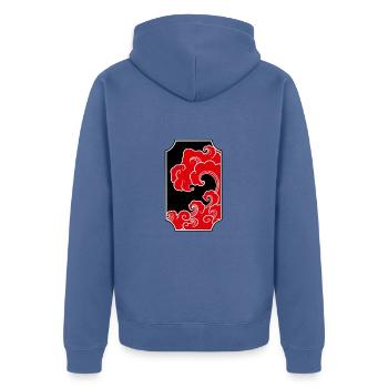Manga-Kunst - Unisex Premium Bio Zip Hoodie - Taubenblau - Hinten - Nico (187cm)