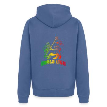 Rasta Lion - Veste à capuche bio Premium Unisexe - bleu pigeon - Dos - Nico (187cm)