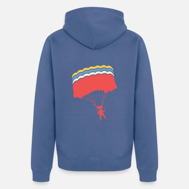 Parachutisme rétro parachutisme parachutisme skydiver - Veste à capuche bio Premium Unisexe - bleu pigeon