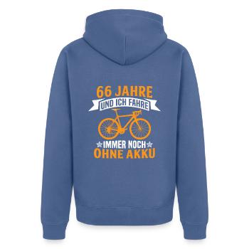 66. Geburtstag radfahrer fahrrad 66 jahre rennrad - Unisex Premium Bio Zip Hoodie - Taubenblau - Hinten - Nico (187cm)