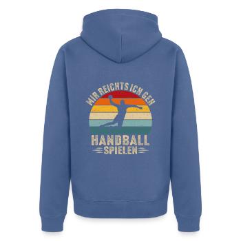 mir reichts ich geh handball spielen - Unisex Premium Bio Zip Hoodie - Taubenblau - Hinten - Nico (187cm)