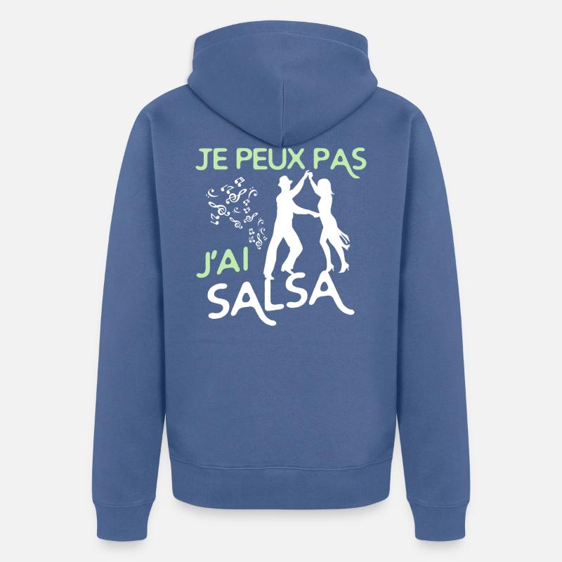 Danse Salsa - Veste à capuche bio Premium Unisexe - bleu pigeon