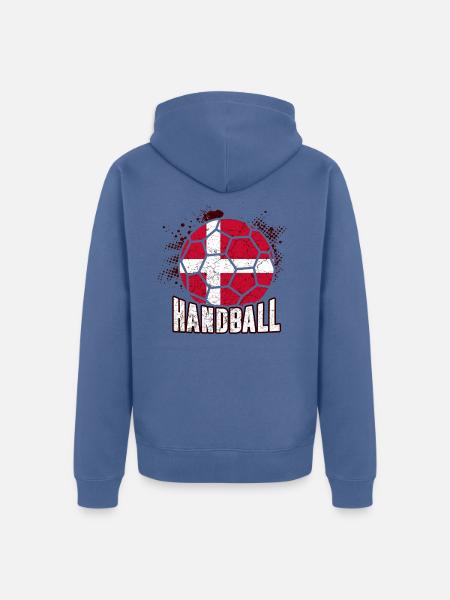 Denmark Handball - Unisex Premium Organic Zip Hoodie - stone blue