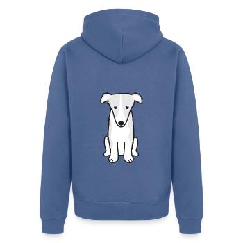 Borzoi Dog Cartoon Kawaii Illustration - Veste à capuche bio Premium Unisexe - bleu pigeon - Dos - Nico (187cm)