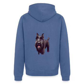 Mittelschnauze Standard Schnauzer Hund Illustration - Unisex Premium Bio Zip Hoodie - Taubenblau - Hinten - Nico (187cm)