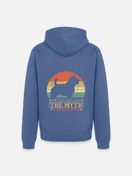 Norwich Terrier Hund Dad Papa Vintage Retro - Unisex Premium Bio Zip Hoodie - Taubenblau