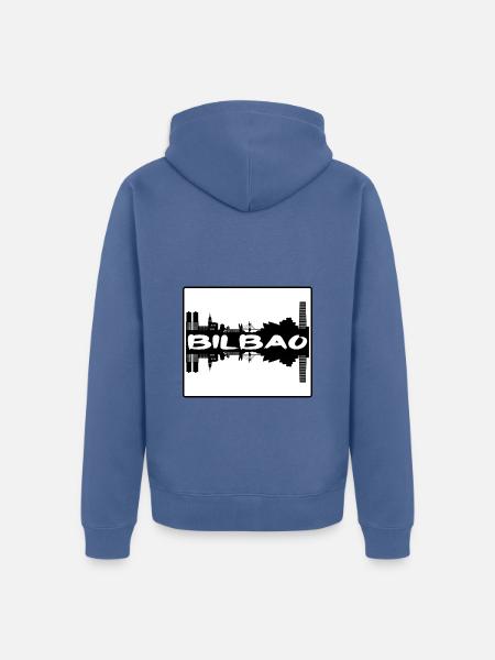 Bilbao Spanien Skyline Silhouette Reisesouvenir - Unisex Premium Bio Zip Hoodie - Taubenblau