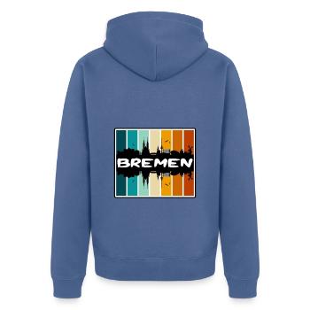Brême Allemagne Skyline Silhouette Souvenir de voyage - Veste à capuche bio Premium Unisexe - bleu pigeon - Dos - Nico (187cm)