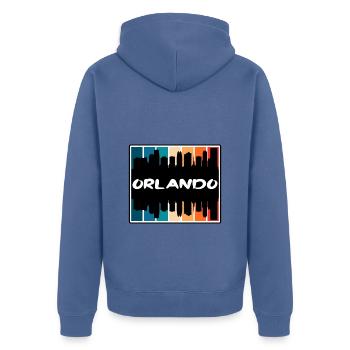 Orlando Florida Usa Skyline Silhouette Travel Souv - Unisex Premium Bio Zip Hoodie - Taubenblau - Hinten - Nico (187cm)