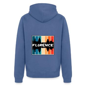 Florenz Italien Skyline Silhouette Reise Souvenir - Unisex Premium Bio Zip Hoodie - Taubenblau - Hinten - Nico (187cm)