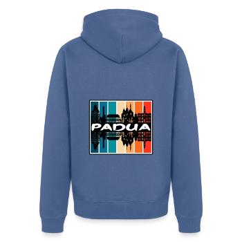 Padua Italien Skyline Silhouette Reise Souvenir - Unisex Premium Bio Zip Hoodie - Taubenblau - Hinten - Nico (187cm)