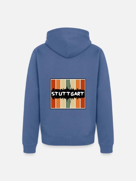 Stuttgart Deutschland Skyline Silhouette Travel Souven - Unisex Premium Bio Zip Hoodie - Taubenblau