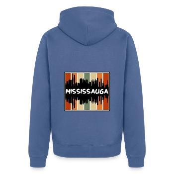 Mississauga Canada Skyline Silhouette Travel Souve - Unisex Premium Bio Zip Hoodie - Taubenblau - Hinten - Nico (187cm)
