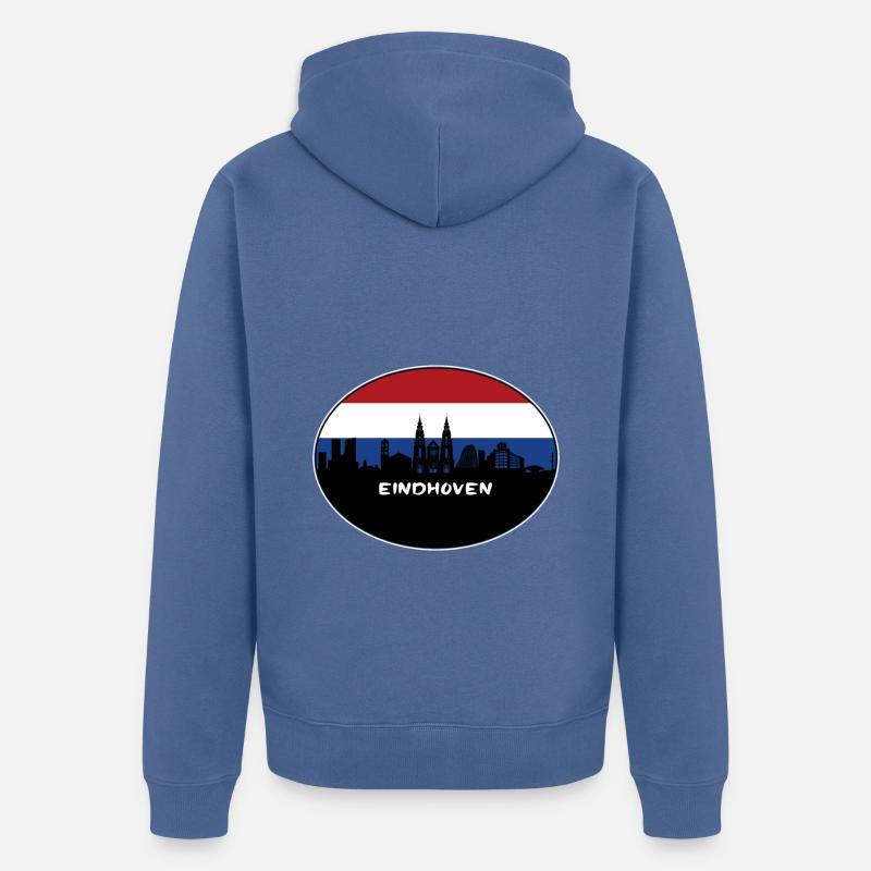 Eindhoven Pays-Bas Flag Skyline Silhouette - Veste à capuche bio Premium Unisexe - bleu pigeon
