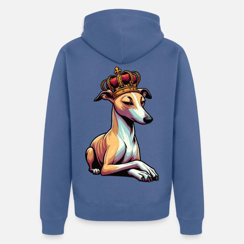 Whippet Greyhound Whippets Propriétaire de lévrier - Veste à capuche bio Premium Unisexe - bleu pigeon