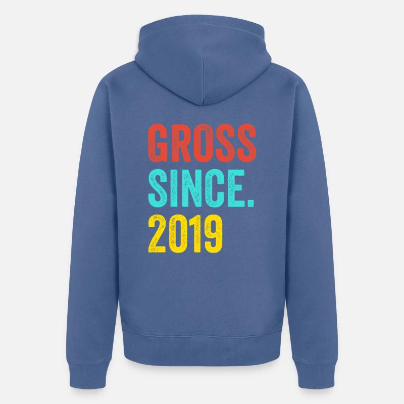 Drôle d’anniversaire brut depuis 2019 - Veste à capuche bio Premium Unisexe - bleu pigeon