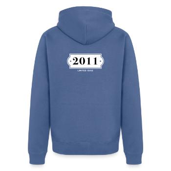 Funny Birthday Limited Issue 2011 - Unisex Premium Organic Zip Hoodie - stone blue - Back - Nico (187cm)