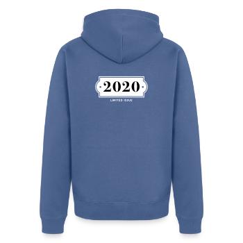 Funny Birthday Limited Issue 2020 - Unisex Premium Organic Zip Hoodie - stone blue - Back - Nico (187cm)