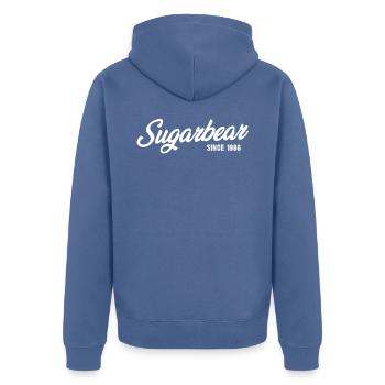 Funny Sugarbear seit 1986 - Unisex Premium Bio Zip Hoodie - Taubenblau - Hinten - Nico (187cm)